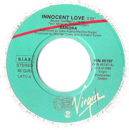 Sandra – Innocent Love (7", Italy - 1986)