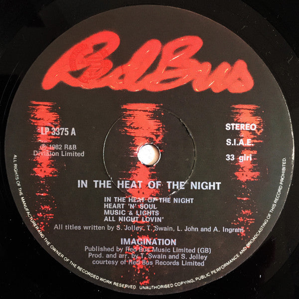 Imagination – In The Heat Of The Night (LP, Album, Italy - 1982)