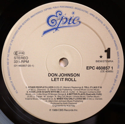 Don Johnson – Let It Roll (LP, Album, Europe - 1989)