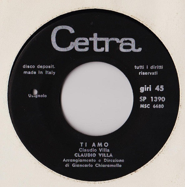 Claudio Villa – Meglio Una Sera Piangere Da Solo (7", Italy - 1969)