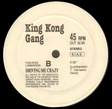 King Kong Gang – King Kong Five (12", Italy - 1990)
