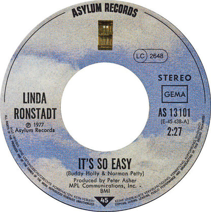 Linda Ronstadt – It's So Easy (7", Germany - 1977)