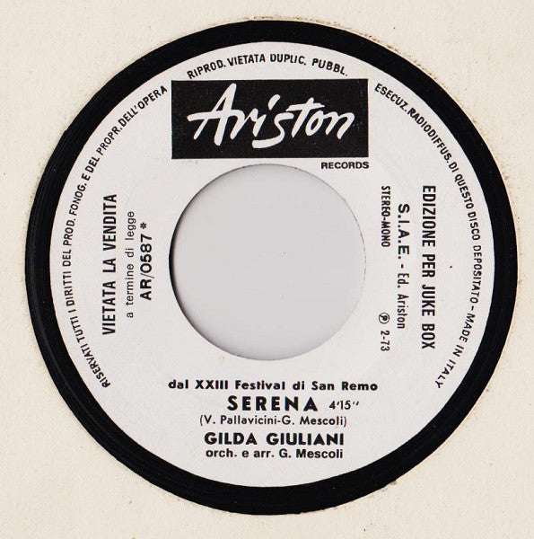 Anna Identici, Gilda Giuliani – Mi Son Chiesta Tante Volte / Serena (7", Italy - 1973)