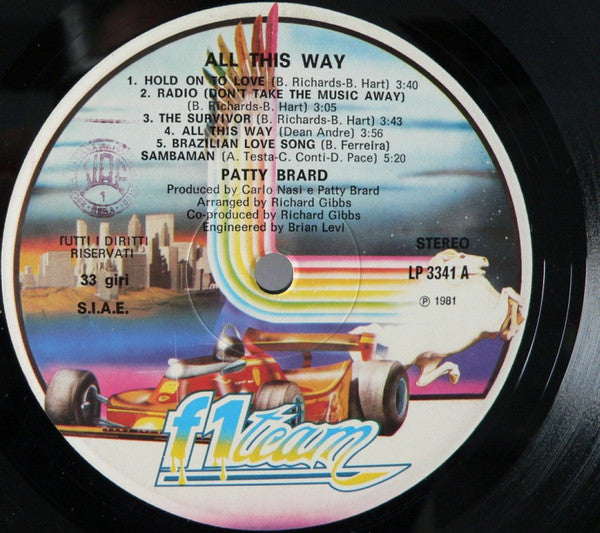 Patty Brard – All This Way (LP, Album, Italy - 1981)