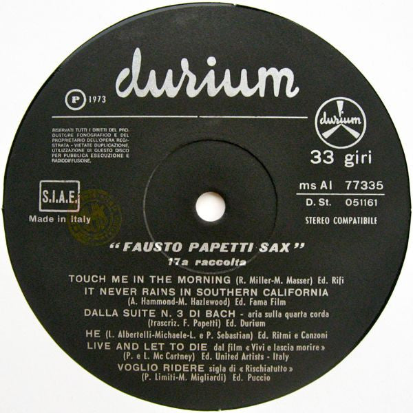 Fausto Papetti – 17a Raccolta (LP, Album, Italy - 1973)