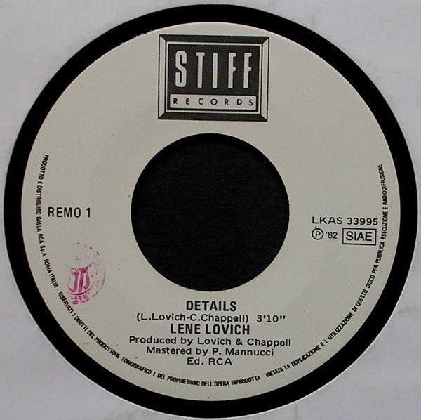 Lene Lovich – Blue Hotel (7", Italy - 1982)