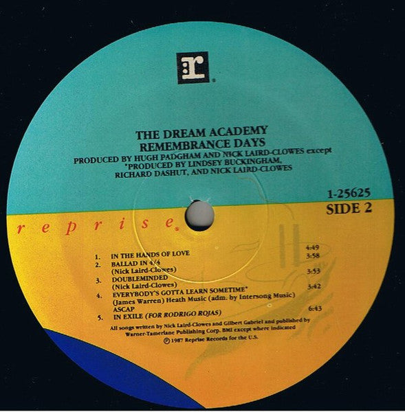 The Dream Academy – Remembrance Days (LP, Album, US - 1987)