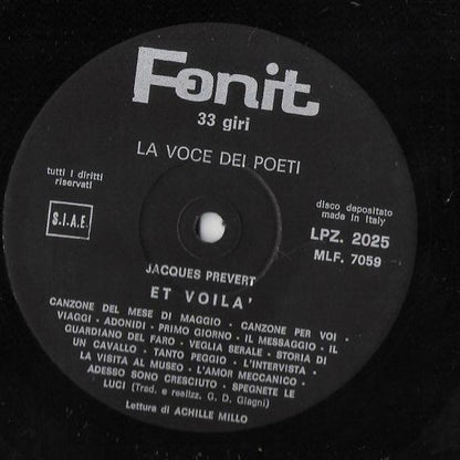 Jacques Prévert – ...Et Voilà! (LP, Italy - 1970)