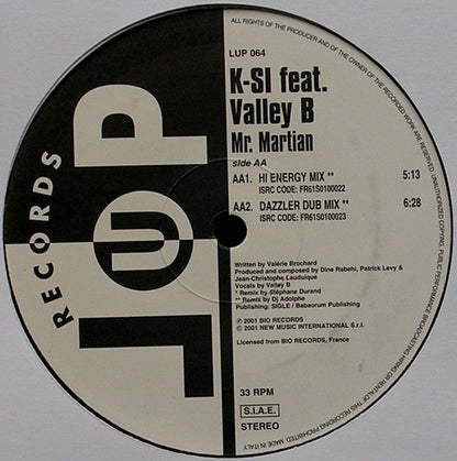 K-Si, Valley B – Mr Martian (12", Italy - 2001)