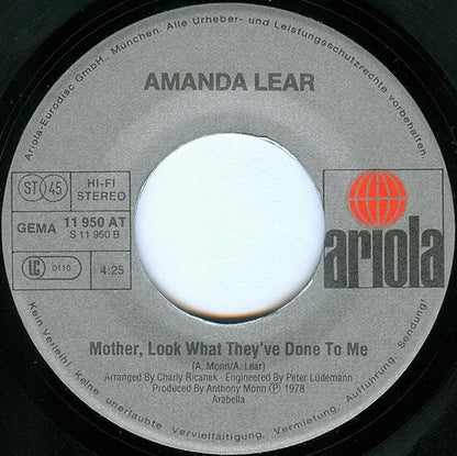 Amanda Lear – Follow Me (7", Germany - 1978)