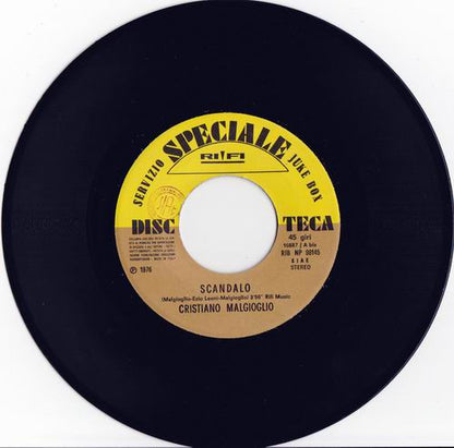 Cristiano Malgioglio, I Jerico – Scandalo / Tu Bambina, Io Bambino (7", Italy - 1976)