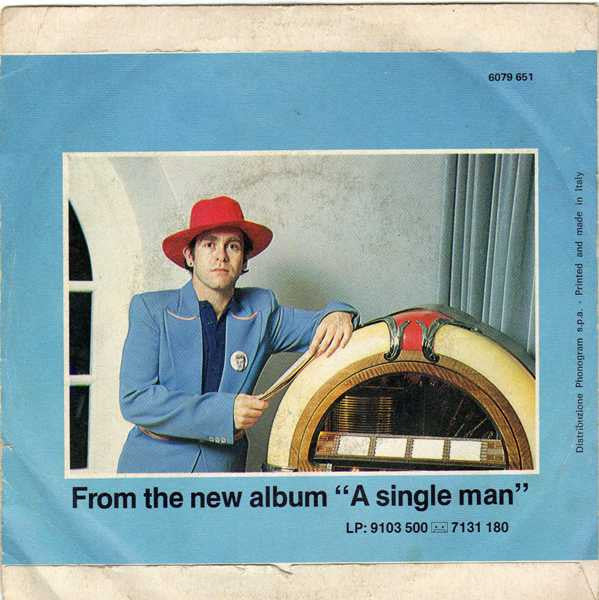 Elton John – Part Time Love (7", Italy - 1978)