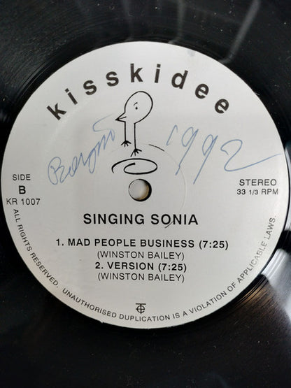 Singing Sonia – Professional Advice / Mad People Business (12")