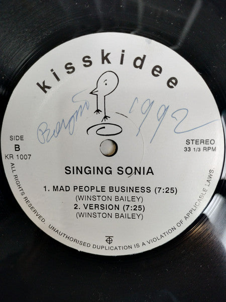 Singing Sonia – Professional Advice / Mad People Business (12")