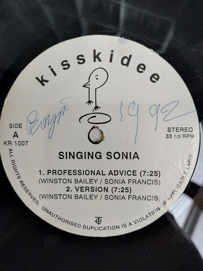 Singing Sonia – Professional Advice / Mad People Business (12")