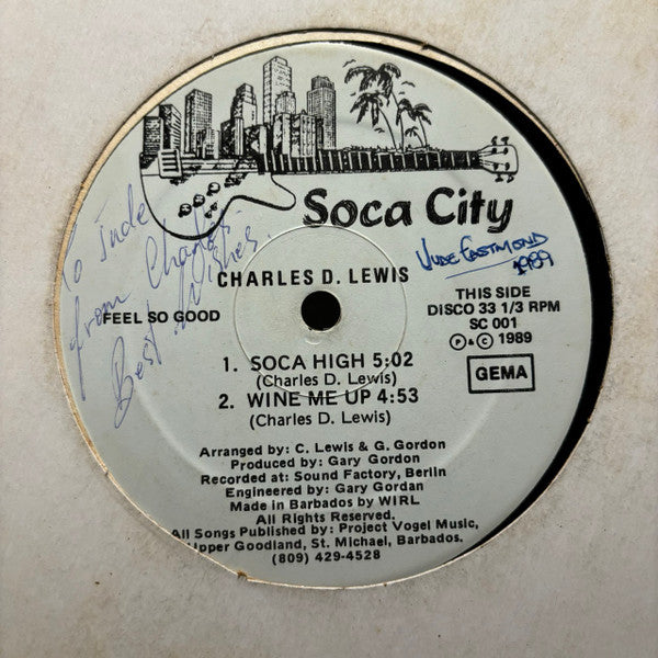 Charles D. Lewis – Feel So Good (12", Barbados - 1989)