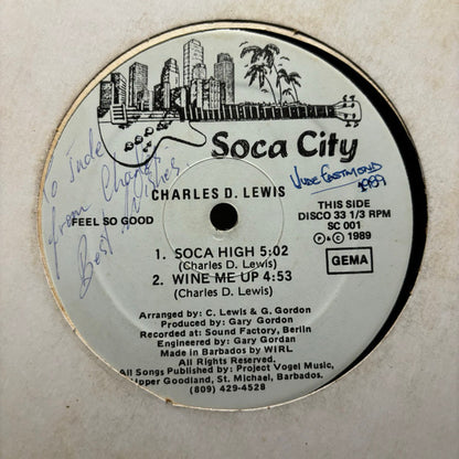 Charles D. Lewis – Feel So Good (12", Barbados - 1989)