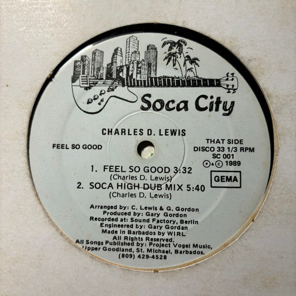 Charles D. Lewis – Feel So Good (12", Barbados - 1989)