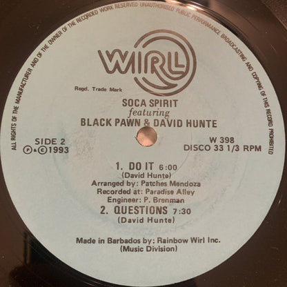 Black Pawn, David Hunte – Soca Spirit (LP, Album, Barbados - 1993)