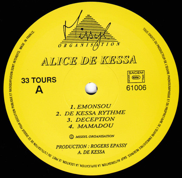 Alice Dekessa – De Kessa Rythme (LP, Album, France - 1990)