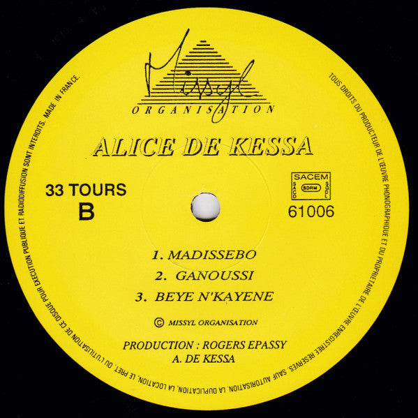 Alice Dekessa – De Kessa Rythme (LP, Album, France - 1990)