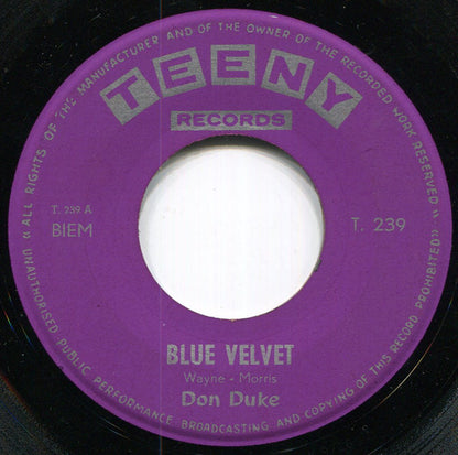 Don Duke, Bud Ashton And His Group – Blue Velvet / Applejack (7", Belgium)