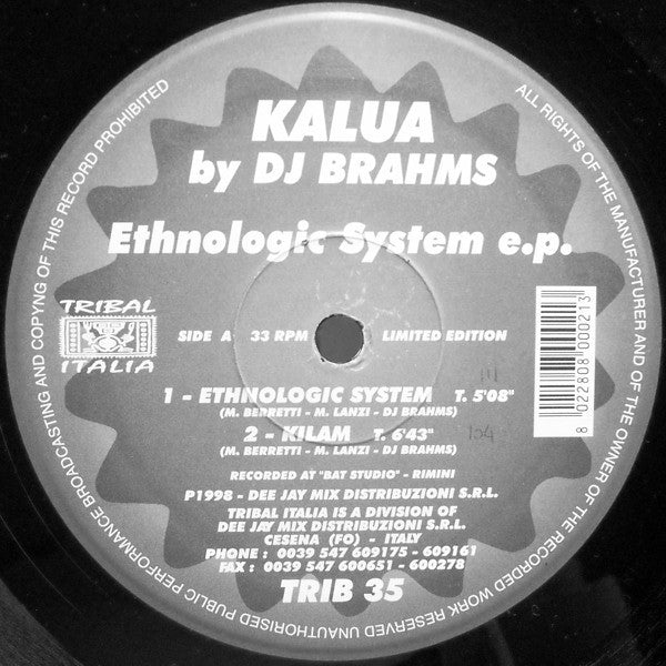 Kalua, DJ Brahms – Ethnologic System E.P. (12", Limited Edition, Italy - 1998)