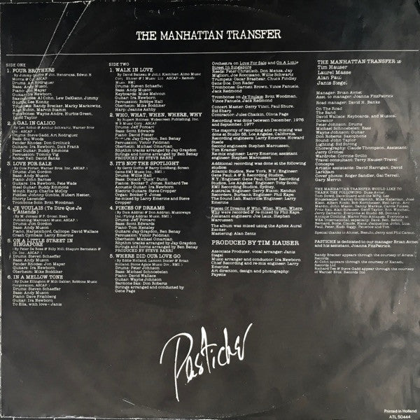 The Manhattan Transfer – Pastiche (LP, Album, Netherlands - 1978)