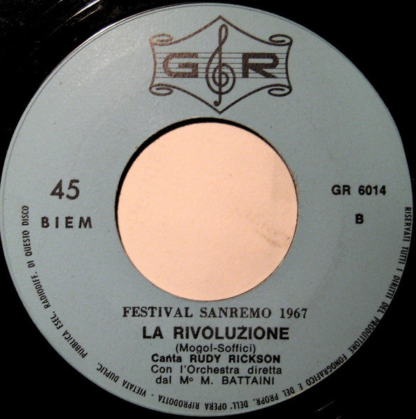 Edy Brando, Rudy Rickson – Non Pensare A Me / La Rivoluzione (7", Italy - 1967)