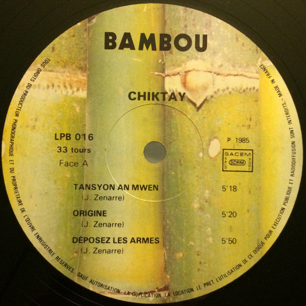 Chiktay – Chiktay (LP, Guadeloupe - 1985)