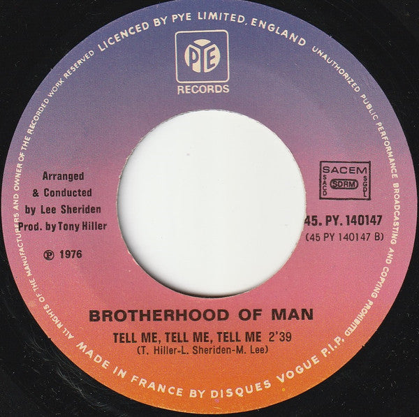 Brotherhood Of Man – New-York City (7", France - 1976)