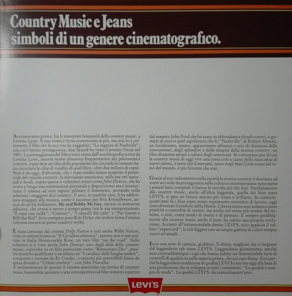 Various – Levi's In Concerto (Country Music) (LP, Compilation, Italy - 1982)