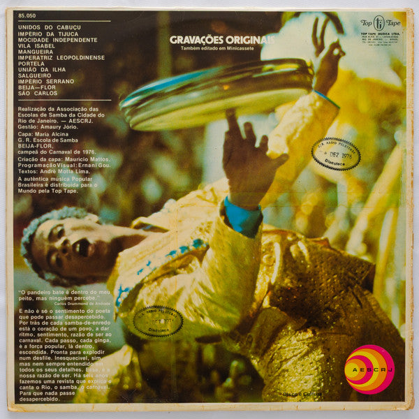 Various – Sambas De Enredo Das Escolas De Samba Do Grupo 1 - Carnaval 1977 (LP, Compilation, Brazil - 1976)