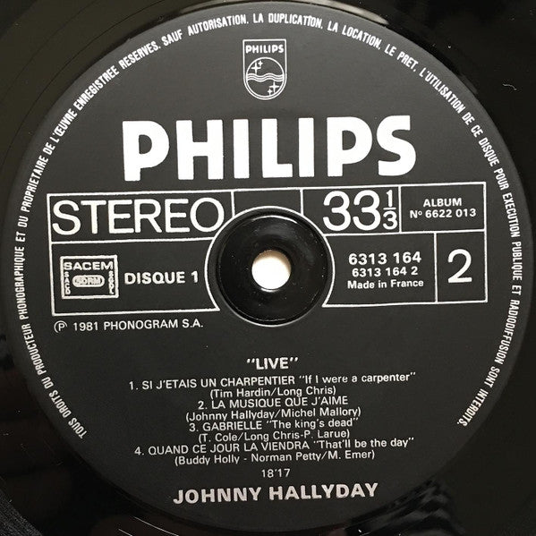 Johnny Hallyday – Live - Enregistrement Public 81 (LP, Album, France - 1981)
