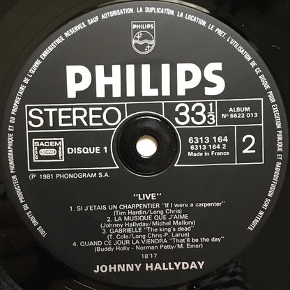 Johnny Hallyday – Live - Enregistrement Public 81 (LP, Album, France - 1981)