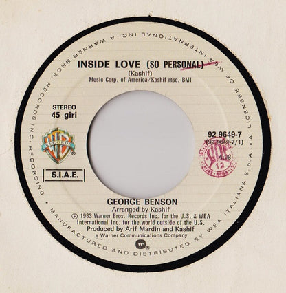 George Benson – Inside Love (So Personal) (7", Italy - 1983)