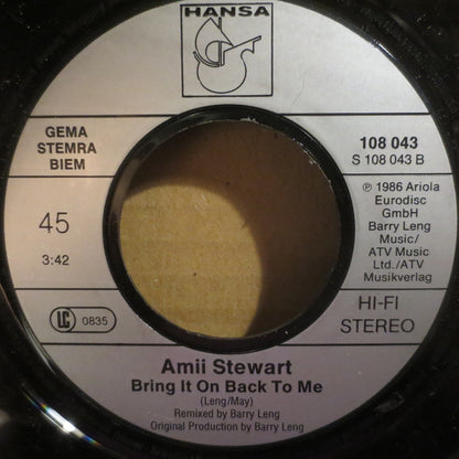 Amii Stewart, Deon Estus – My Guy, My Girl (7", Europe - 1986)