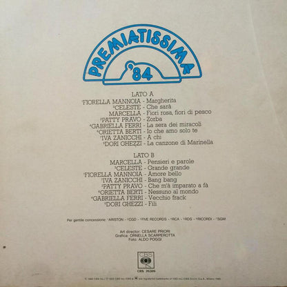 Various – Premiatissima '84 - Le Premiatissime (LP, Compilation, Italy - 1985)