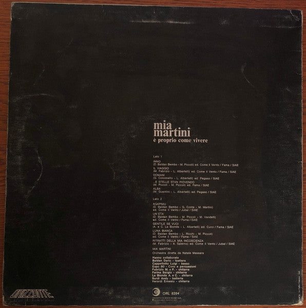 Mia Martini – È  Proprio Come Vivere (LP, Album, Repress, Italy)