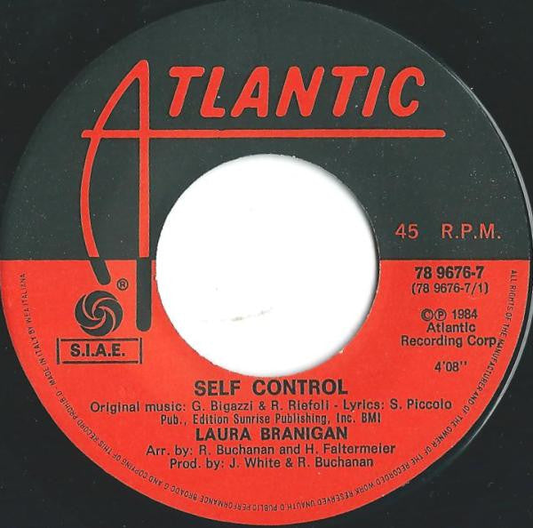 Laura Branigan – Self Control (7", Italy - 1984)
