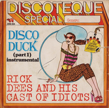 Rick Dees & His Cast Of Idiots – Disco Duck (Part 1) (7", Italy - 1976)