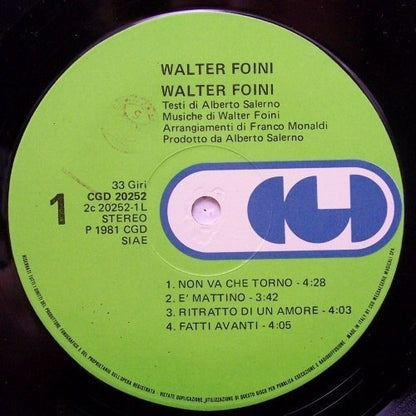 Walter Foini – Walter Foini (LP, Album, Italy - 1981)