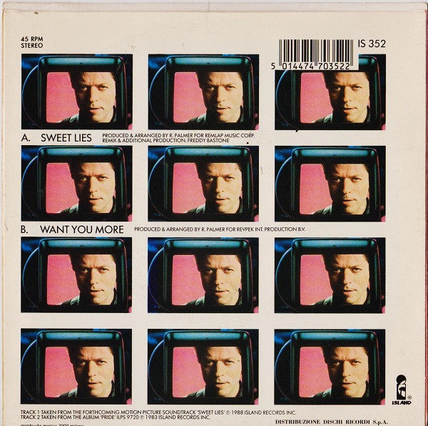 Robert Palmer – Sweet Lies (7", Italy - 1988)