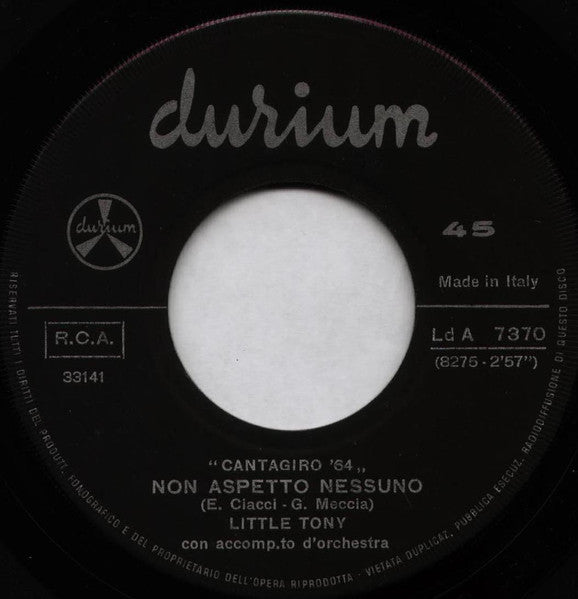 Little Tony – Non Aspetto Nessuno (7", Italy - 1964)