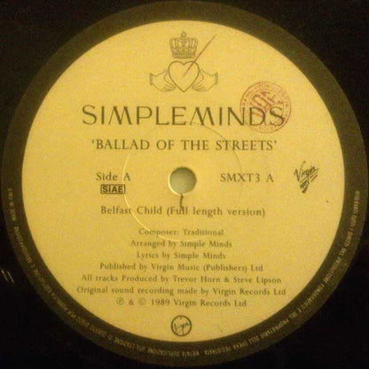 Simple Minds – Ballad Of The Streets (12", Italy - 1989)
