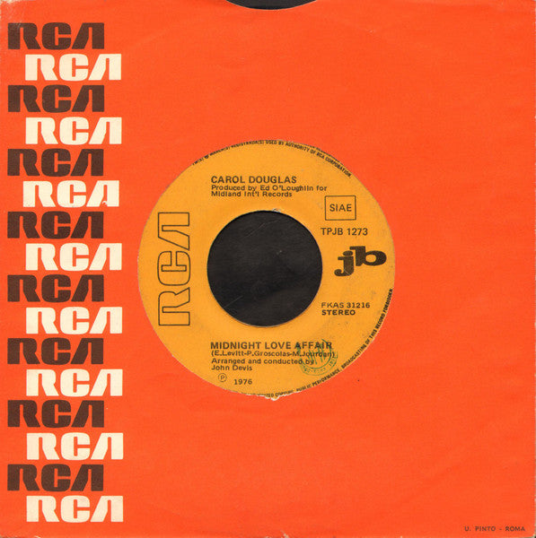 Carol Douglas, Elisabetta Virgili –  Midnight Love Affair / Primo Amore    (7", Italy - 1976)