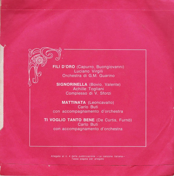 Various – La Canzone Italiana - N° 4 (7", Italy - 1970)