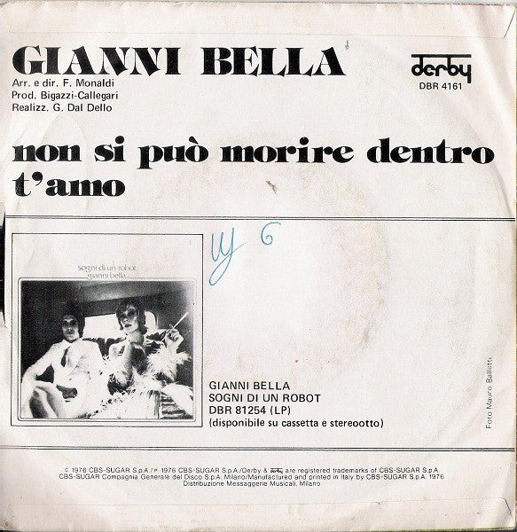 Gianni Bella – Non Si Può Morire Dentro (7", Italy - 1976)