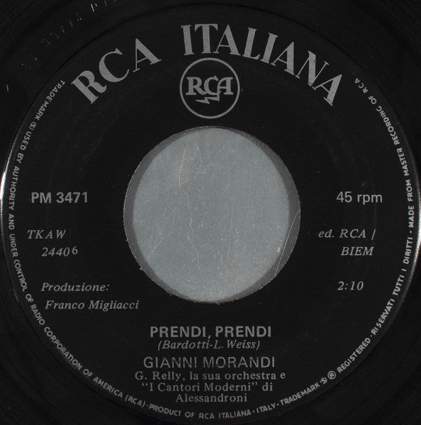 Gianni Morandi – Tu Che M'Hai Preso Il Cuor / Prendi, Prendi (7", Italy - 1968)