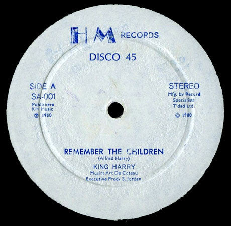 King Harry (3) – Remember The Children (12", Trinidad & Tobago - 1980)